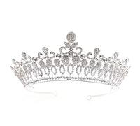 LVUNZJCA Corona de Tiara Retro Diadema Crown Concurso de Belleza Cumpleaños Novia Princesa Cumpleaños para Fiesta de Cumpleaños(Blanco)
