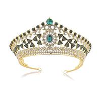 LVUNZJCA Corona de Tiara Tiara Concurso de Belleza Cumpleaños Bridal Prom Pageants Accesorios for el Cabello para Fiesta de Cumpleaños(Verde)