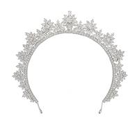 LVUNZJCA Corona de Tiara Tocados de Novia Corona Vintage Rhinestone Corona Vestido de Novia Pelo para Fiesta de Cumpleaños
