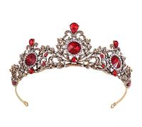 LVUNZJCA Corona de Tiara Vintage Corona Nupcial Diadema Pelo Boda Tocado Corona para Fiesta de Cumpleaños