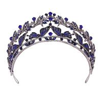 LVUNZJCA Corona de Tiara Vintage Nupcial Corona Princesa Pelo Corona Vestido Diadema para Fiesta de Cumpleaños(Murray_One Size)