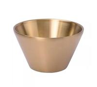 LVUNZJCA Cuenco de Acero Inoxidable Restaurante de barbacoa Ensaladera Tazón comercial(Gold,12cm)