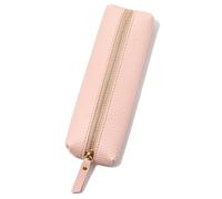 LVUNZJCA Estuche de Cuero para Lápices Bolsa de Cuero Simple for bolígrafos, Organizador de bolígrafos for Oficina de Negocios, Bolsa portátil for bolígrafos(Rosado)