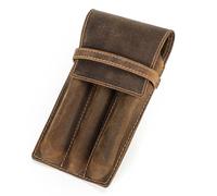 LVUNZJCA Estuche de Cuero para Lápices Estuche for lápices de Cuero Vintage, Estuche for bolígrafos Creativo Personalizado Hecho a Mano, Color café(L)