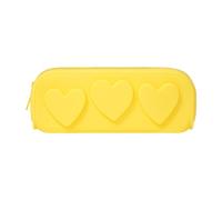 LVUNZJCA Estuche de silicona simple para estudiantes, bolsa de almacenamiento de maquillaje, estuche portátil para la escuela y la oficina, Amarillo, 17.5x5x7.5cm