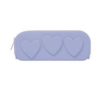 LVUNZJCA Estuche de silicona simple para estudiantes, bolsa de almacenamiento de maquillaje, estuche portátil para la escuela y la oficina, Purple, 17.5x5x7.5cm