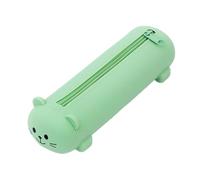 LVUNZJCA Estuche para lápices de silicona para estudiantes, soporte para bolígrafos escolares, estuche portátil para lápices para la escuela y la oficina, Green, 20x7cm