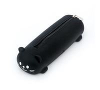 LVUNZJCA Estuche para lápices de silicona para estudiantes, soporte para bolígrafos escolares, estuche portátil para lápices para la escuela y la oficina, negro, 20x7cm