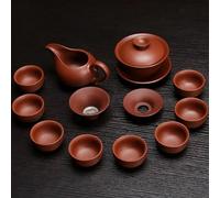 LVUNZJCA Juego de té Chino, Taza de té de cerámica China, Juego de té de Arcilla púrpura de cerámica, Tetera de Kung Fu con Infusor Xishi Gaiwan, Taza for Servir, Taza de té, Tetera China (Color : F)