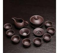 LVUNZJCA Juego de té Chino, Taza de té de cerámica China, Juego de té de Arcilla púrpura de cerámica, Tetera de Kung Fu con Infusor Xishi Gaiwan, Taza for Servir, Taza de té, Tetera China (Color : C)