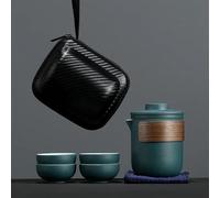 LVUNZJCA Juego de té Chino, Taza de té de cerámica China, Juego de té portátil de Viaje Kung Fu, Tetera con Bolsa for Exteriores, Tetera, Taza de Paso rápido antiescaldado, Tetera (Color : D)