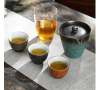 LVUNZJCA Juego de té Chino, Taza de té de cerámica China, Juego de té Tetera Gaiwan con Tazas Juegos de té Juego de té de Viaje portátil Tetera Gratis (Color : D)