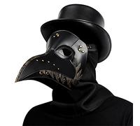 LVUNZJCA Máscara Steampunk Hombres y Mujeres Piel Sintética Steampunk Halloween Máscara Pico Largo para Fiesta de Cosplay