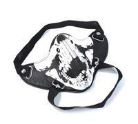 LVUNZJCA Mascarilla de Fiesta Diadema de cadena cuero brillante con remaches, máscara facial punk Fiesta Disfraces(Blanco)