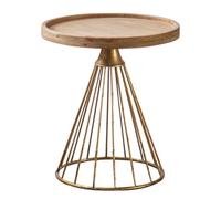 LVUNZJCA Mesa de Centro Mesita de Noche pequeña Madera Retro con Esquina Redonda for té para Sala de Estar(49.5x56cm)