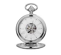 LVUNZJCA Reloj de Bolsillo Clásico Bronce de la Vendimia Manual de Bolsillo mecánico del Reloj for Hombres y Mujeres de Plata(Color:Silver)