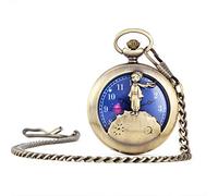 LVUNZJCA Reloj de Bolsillo Delicado Collar de Cuarzo Reloj de Bolsillo Estrellada Retro Reloj de los Hombres y Las Mujeres Reloj Colgante