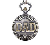 LVUNZJCA Reloj de bolsillo para hombre, delicado, vintage, nostalgia, clásico, letras talladas, reloj de bolsillo de cuarzo, reloj colgante antiguo para hombres y mujeres, para cumpleaños, dorado,