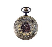 LVUNZJCA Reloj de Bolsillo Reloj de Bolsillo mecánico clásico Retro con Tapa de Bronce