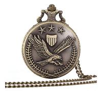 LVUNZJCA Reloj de Bolsillo Reloj de Bolsillo mecánico del Reloj de Bolsillo del patrón de Eagle Retro Locket de Bolsillo Reloj de Cuarzo Nostálgico de Cuarzo con la Cadena