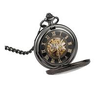LVUNZJCA Reloj de Bolsillo Reloj de Bolsillo mecánico semiautomático Retro for Hombre