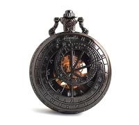 LVUNZJCA Reloj de Bolsillo Reloj de Bolsillo mecánico Vintage Reloj de Bolsillo Esqueleto Grande(Color:Schwarz)