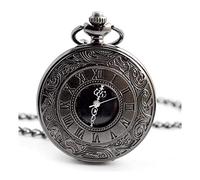 LVUNZJCA Reloj de Bolsillo Reloj de Bolsillo Romano Retro Reloj de Bolsillo Reloj de Bolsillo mecánico del Mens clásico Transparente Abierto de Cuarzo(Color:Schwarz)