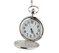 LVUNZJCA Reloj de Bolsillo Unisex de Acero Inoxidable Reloj de Bolsillo mecánico con Cadena de Reloj de Bolsillo Reloj de Bolsillo de la Vendimia del Cuarzo del Collar Colgante de la Cadena de Reloj