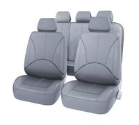 LVVBU 9 Piezas Funda Asiento Coche para Hyundai Santa Fe 2006-2010 Cuero 5 Asientos Juegos De Cubreasientos Delanteros Y Traseros Cubreasientos Protector,F-Gray
