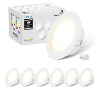LVWIT ×6 Ojos de Buey Led para Techo, Focos Led Interior Techo de 6W, Luz Led Cocina, Foco Neutro Blanco de 4000K, Ideal Para Baños,Pasillos,Entrada,660 Lúmenes, Ø113mm, IP44,No Regulable