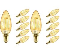 LVWIT 6x Bombillas E14 Vintage Vela LED (Casquillo Fino) 4W, Bombilla Edison Retro de Blanco Cálido 2500K, Bomilla LED con Filamento, Equivalente a 40W, 410LM, El Ángulo del Haz de 300°.