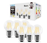 LVWIT Bombillas Golf de Filamento LED E27-7W Equivalente a 75W, 1055 Lúmenes, Color Blanco Cálido 2700K, Bombilla Retro Vintage. El Ángulo del Haz de 300°. No Regulable - Pack de 6 Unidades.