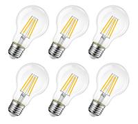 LVWIT Bombillas LED E27 de Filamento (Casquillo Gordo) - equivalente a 40W, 470 lúmenes, Color blanco cálido 2700K. Bombilla retro vintage, No regulable - Pack de 6 Unidades.