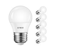 LVWIT Bombillas LED G45 E27 (Casquillo Gordo) - 4.5W equivalente a 40W, 470 lúmenes, Color blanco frío 6500K, No regulable - Pack de 6 Unidades.