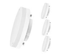 LVWIT Bombillas LED GX53, 6.5W Equivalente a 50W, 3000K Luz Blanca Cálida, 650LM, Luces LED Bajo Consumo, No Regulable - Pack de 4 Unidades.