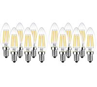 LVWIT Bombillas Vela de Filamento LED E14 (Casquillo Fino) - 6W equivalente a 60W, 806 lúmenes, Color blanco cálido 2700K. Bombilla retro vintage, No regulable - Pack de 6 Unidades. (Paquete de 2)