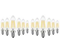 LVWIT Bombillas Vela de Filamento LED E14 (Casquillo Fino) - 7W Equivalente a 75W, 1055 Lúmenes, Color Blanco Cálido 2700K. Bombilla Retro Vintage, No Regulable - Pack de 6 Unidades. (Paquete de 2)