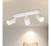 LVWIT Foco de Techo LED Blanco, 3 Focos, Orientable, GU10, Lámpara de Techo Moderna, para Cocina, Salón, Dormitorio (Sin Bombillas)