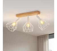 LVWIT Lámpara de techo blanca,Focos de techo,Lámparas de pared para cocina con E14,Focos de 3 vías ajustables,Lámparas de pared industriales,Lámparas de techo para salón