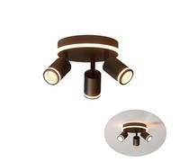 LVWIT Lámpara de Techo LED Giratorios con 3 Focos LED GU10 -Orbicular de Metal Negro, Focos de Techo para Lámpara de Techo para Dormitorios, Salones y Cocinas(Sin Bombillas).