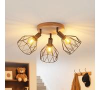 LVWIT Lámpara de techo negra,Focos de techo,Lámparas de pared para cocina con E14,Focos de 3 vías ajustables,Lámparas de pared industriales,Lámparas de techo para salón