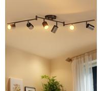 LVWIT Luces de Techo Negras para Cocina, Techos, 6 Vías, Foco de Techo GU10, Luces de Techo para Cocina, Salón, Dormitorio, Comedor (Bombilla No Incluida)