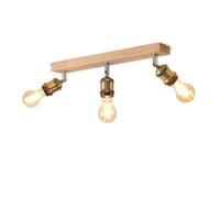 LVWIT Retro Lámpara de techo,3 Way Wood Lámparas de techo de cocina,Dormitorio Luces de techo E27,Lámpara de techo de oro ajustable,Luces de la sala de estar (SIN bombillas)