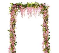 Lvydec Guirnalda de Flores Artificiales Glyzinia, 4 Unidades, 8,8 m en Total, glicinia Artificial, Flores de Seda, para Colgar en casa, jardín, al Aire Libre, Ceremonia, Arco de Boda, decoración de