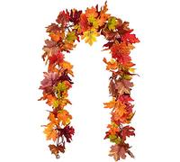 Lvydec Paquete de 2 guirnaldas decorativas de otoño - Guirnalda de arce artificial de 6 pies/hebra, hojas coloridas, decoración de otoño para el hogar, boda, fiesta, Acción de Gracias (color mezclado)