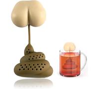 LVYIQI 1 infusor de té de silicona reutilizable con forma de caca divertida bolsa de té de hierbas, filtro de café, colador de accesorios de té