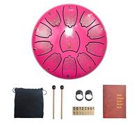 LVYUDS 6 Inch Handpan Con Timbre, Tongue Drum Con Patrones Grabados, Tambor de Lengua de Acero Portátil for Amigos Y Familiares(E)