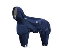 LVYUDS Ajustable Chubasquero Perro, Todo Incluido Encapuchado 4 Patas Impermeable Perro, Reflexivo a Prueba de Viento Chubasquero para Perros para Medio a Perros Grandes(Color:Azul,Size:XS)