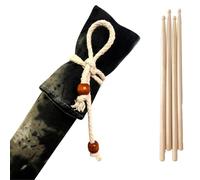 LVYUDS Bolsa para Baquetas Capacidad 2-3 Pares 5a Baquetas Doble Capa Tela Estuche para Baquetas Lavable Cordón Funda para Baquetas de Viaje Escuela(Ink+Drumsticks)