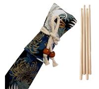 LVYUDS Bolsa para Baquetas Capacidad 2-3 Pares 5a Baquetas Doble Capa Tela Estuche para Baquetas Lavable Cordón Funda para Baquetas de Viaje Escuela(Crane B+Drumsticks)